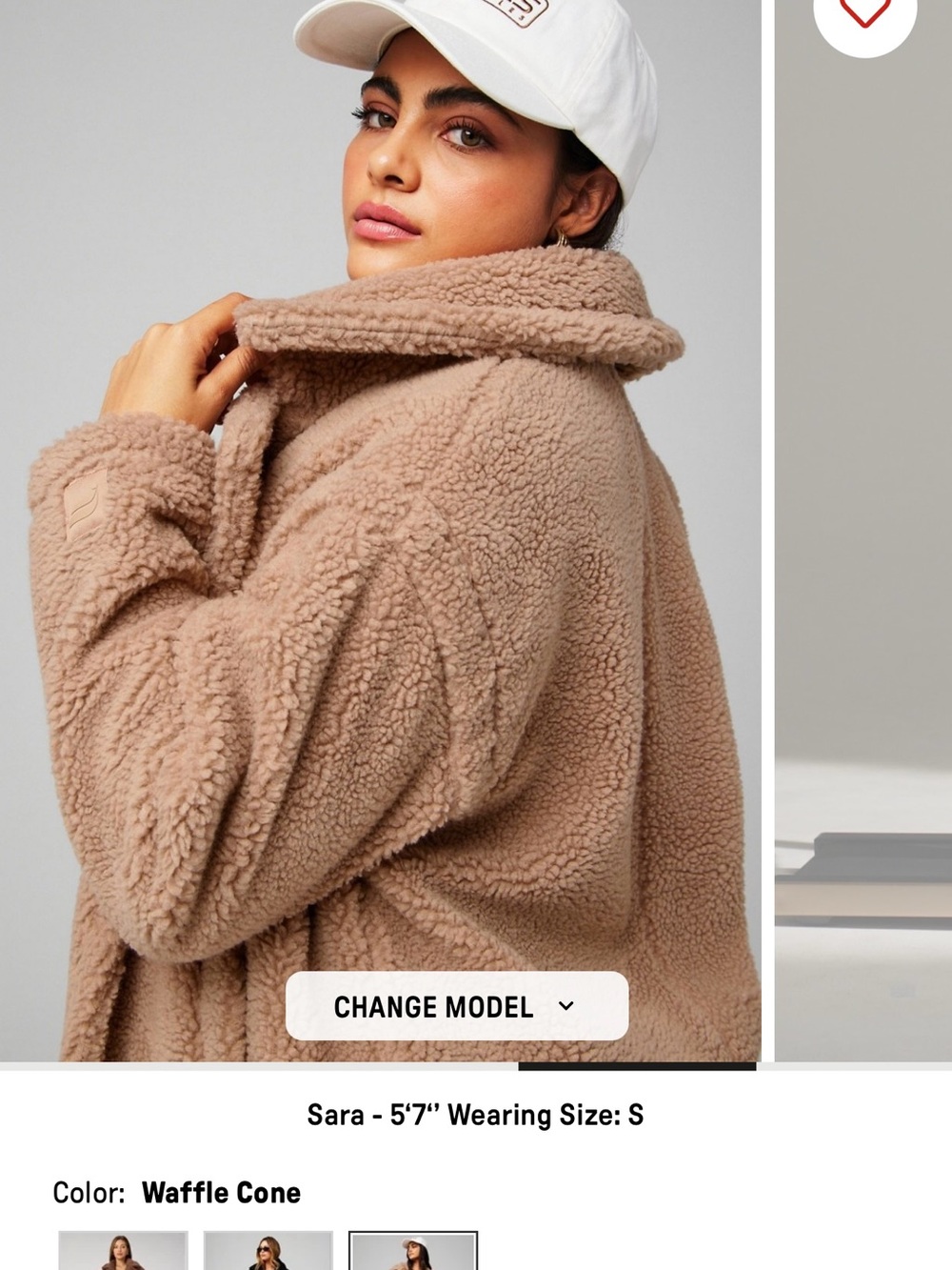 Fabletics Plush Teddy Coat in Camel - Picture 12 of 16